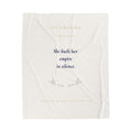 Affirmation Velveteen Blanket — “She built her empire in silence.” Cozy Inspirational Throw